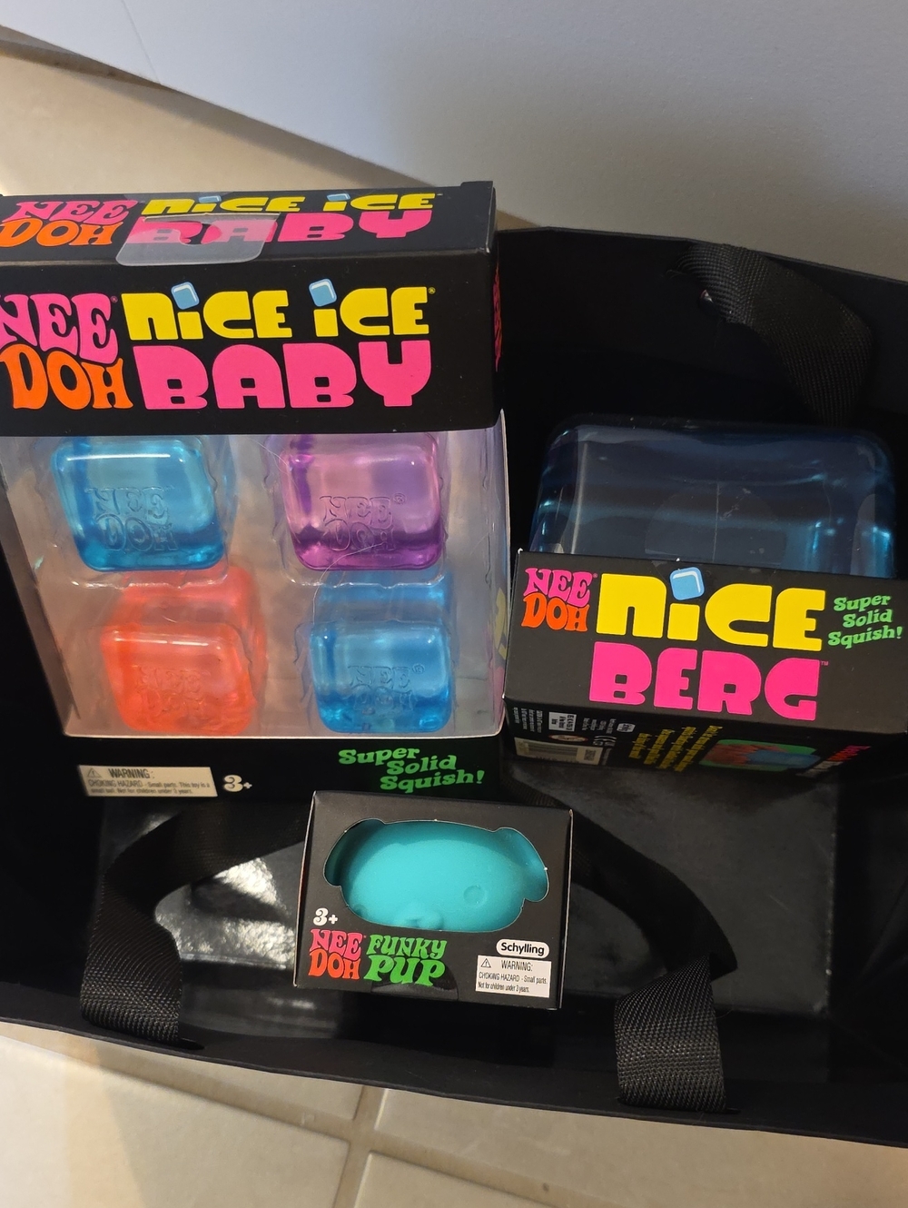 Needoh Nice Ice Baby & Nice Berg& Blie Funky Pup Toy Set